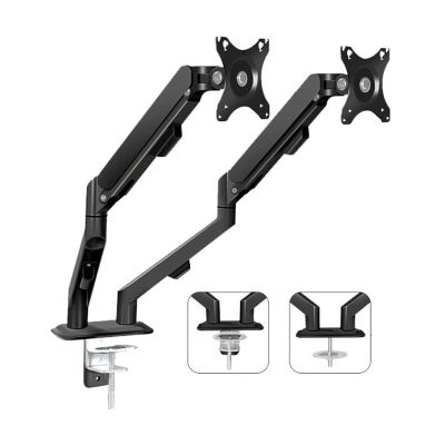 CAOJLjiaxiang-2012 Monitor Arm Dual Monitor Mount for Most 17-30 Inch Srceens, Each Arm Holds Max 19.8lbs, Height-Adjustable Gas Spring Dual Monitor Stand with VESA 75mm or 100mm Monitor Mount(Black)