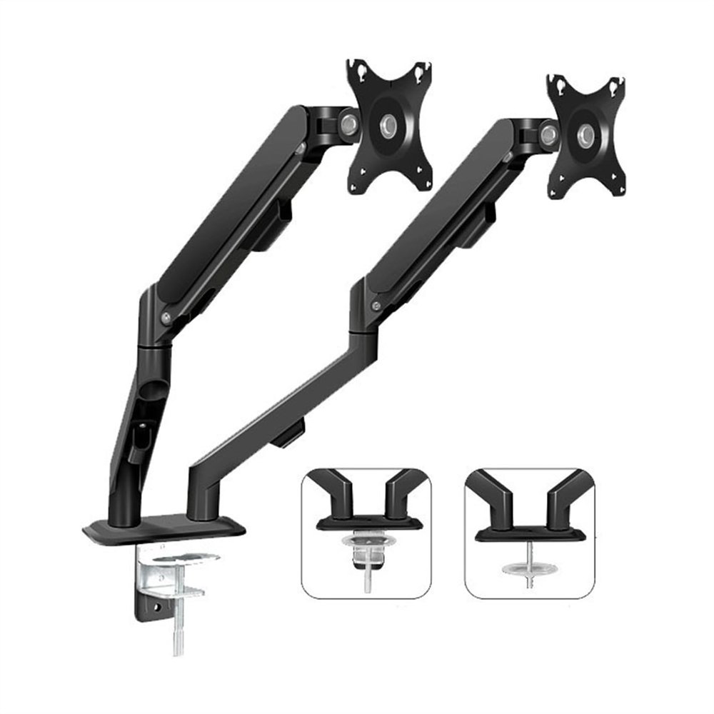 CAOJLjiaxiang-2012 Monitor Arm Dual Monitor Mount for Most 17-30 Inch Srceens, Each Arm Holds Max 19.8lbs, Height-Adjustable Gas Spring Dual Monitor Stand with VESA 75mm or 100mm Monitor Mount(Black)