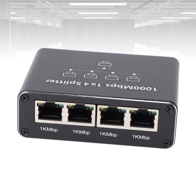 RJ45 Connector Splitter with USB Power Cable: 1000Mbps High Speed Gigabit Ethernet for Wide Compatibility with Computers, TVs, and Game Consoles (1 to 4)