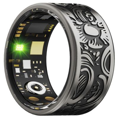 Smart Ring for Men Smart Ring Women Heart Rate Monitor Sleep Tracker Health Ring Fitness Tracker Gesture Control GPS Pedometer Calories Step Counter IP68 Waterproof Compatible with iOS Android Phones