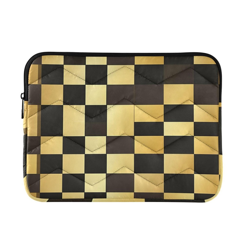 Laptop Sleeve Case 13-14 Inch Soft Laptop Sleeves Checker Metal Vintage Gold Travel Laptop Bag Handbag for Work Travel case para Laptop Medium