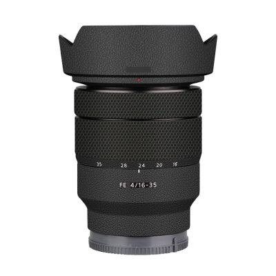 for Sony FE 16-35mm F4 ZA Camera Lens Body Sticker Vinyl Wrap Film Skin Anti-Scratch Decorative Decal Protector Coat FE 4/16-35 4(Leather Black)