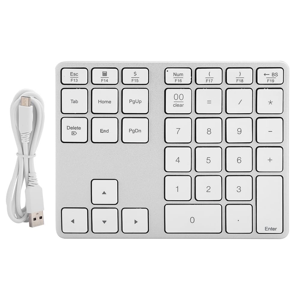 flexman BT3.0 Numeric Keyboard, 150H Working Time Ultra Thin Portable Number Pad Rechargeable Numeric Keypad Numpad 26 Keys, Financial Accounting Numeric Pad