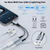 2 in-2 Lightning USBC to 3.5mm Headphone and Charger Adapter, [MFi Certified] USB C to Aux Audio Jack with PD 60W Fast Charging Dongle, Headphone Adapter for iPhone 16/15 14/13, Galaxy, Pixel (Blue) view 2