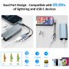2 in-2 Lightning USBC to 3.5mm Headphone and Charger Adapter, [MFi Certified] USB C to Aux Audio Jack with PD 60W Fast Charging Dongle, Headphone Adapter for iPhone 16/15 14/13, Galaxy, Pixel (Blue) view 3