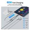 2 in-2 Lightning USBC to 3.5mm Headphone and Charger Adapter, [MFi Certified] USB C to Aux Audio Jack with PD 60W Fast Charging Dongle, Headphone Adapter for iPhone 16/15 14/13, Galaxy, Pixel (Blue) view 4