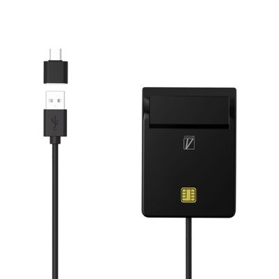 Airlia SD-MYC01-B IC Card Reader, USB Connection Minor Portal Compatible, My Number Card, e-Tax, Final Declaration, Contact Type, IC Card Reader,