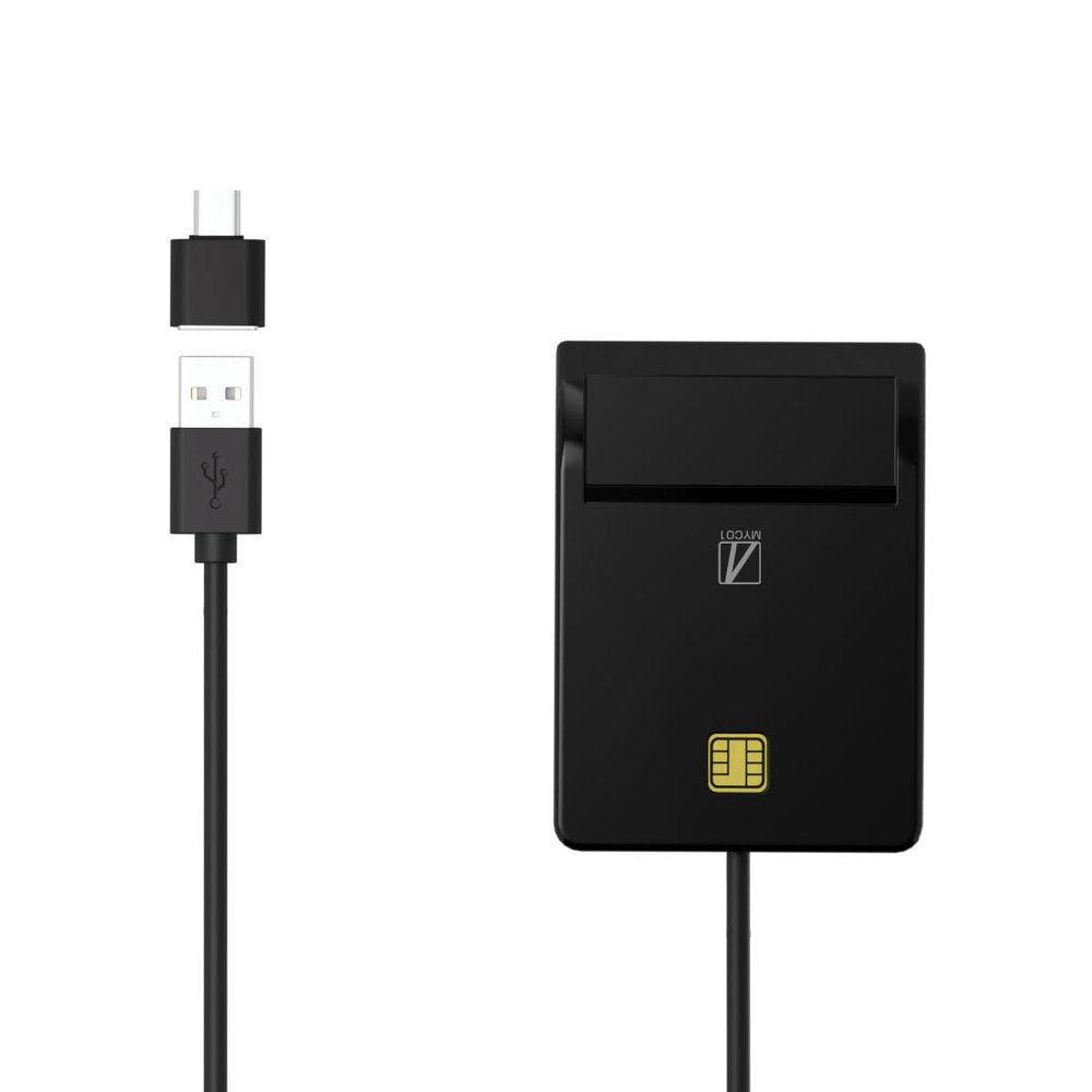 Airlia SD-MYC01-B IC Card Reader, USB Connection Minor Portal Compatible, My Number Card, e-Tax, Final Declaration, Contact Type, IC Card Reader,