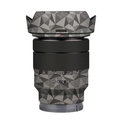for Sony FE 16-35mm F4 ZA Camera Lens Body Sticker Vinyl Wrap Film Skin Anti-Scratch Decorative Decal Protector Coat FE 4/16-35 4(Triangle Titanium)