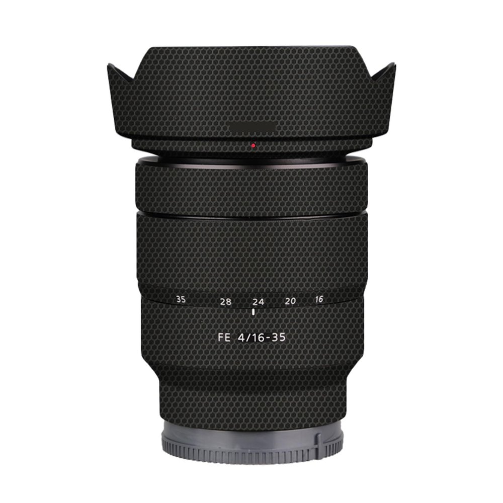 for Sony FE 16-35mm F4 ZA Camera Lens Body Sticker Vinyl Wrap Film Skin Anti-Scratch Decorative Decal Protector Coat FE 4/16-35 4(Matrix Black)