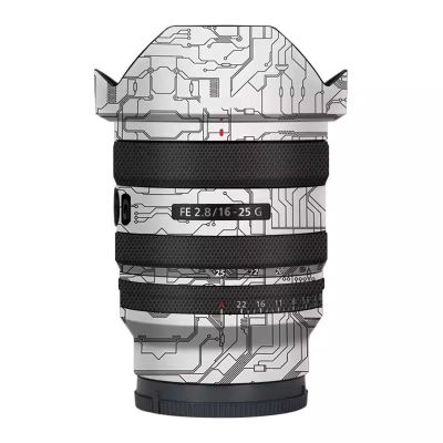 Lens Skin Anti-Scratch Camera Vinly Wrap Sticker for Sony FE 16-25mm F2.8 G Body Protective Film Decal Coat FE 2.8/16-25 G 2.8(Circuit White)
