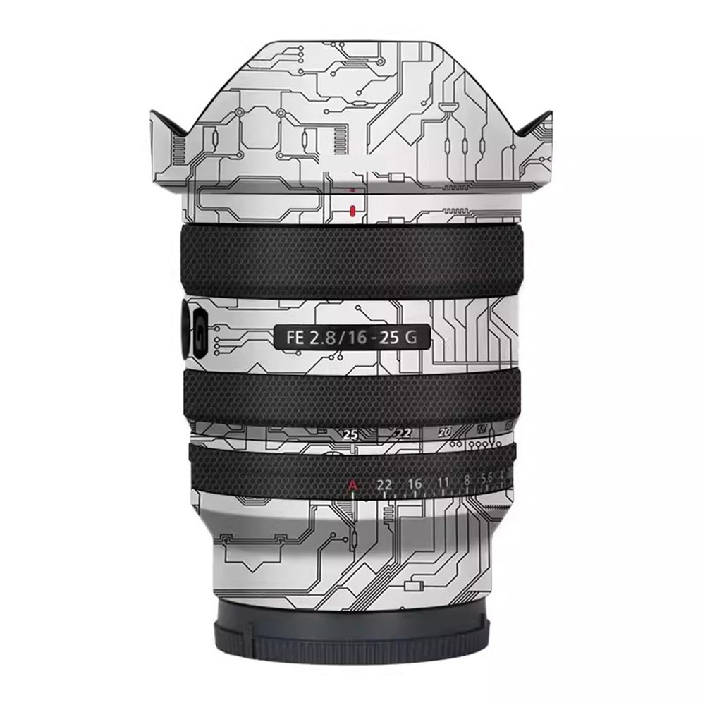 Lens Skin Anti-Scratch Camera Vinly Wrap Sticker for Sony FE 16-25mm F2.8 G Body Protective Film Decal Coat FE 2.8/16-25 G 2.8(Circuit White)