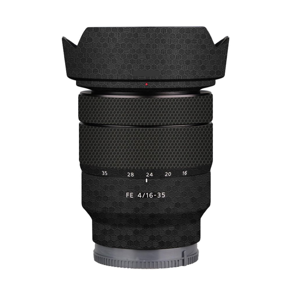 for Sony FE 16-35mm F4 ZA Camera Lens Body Sticker Vinyl Wrap Film Skin Anti-Scratch Decorative Decal Protector Coat FE 4/16-35 4(Honeycomb Black)