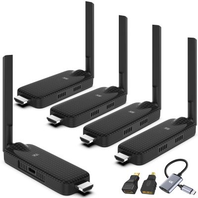 LIULANZ Wireless HDMI 4 Receiver and Transmitter USB-C Extender Kit,Plug & Play 165FT Portable 2.4G/5G Wirelessly Simultaneous Expansion for Multiple Screens from Laptop and Camera to TVs,Projectors