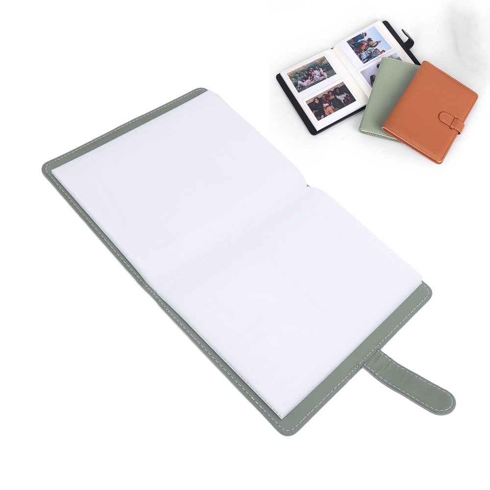 80 Pockets Photo Album for WIDE400/300/210 Instant Camera Film, Retro PU Leather Photo Album Wallet PU Leather Photo Album for 5Inch Photos (Green)