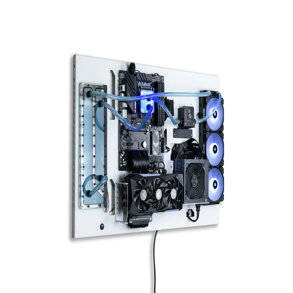 ABK Design, Wall Mount Computer Case - Wall Mount ATX Case - Wall PC Case for PC Gaming - Computer Cases for PC Computer - Pc Case - Wall Computer Case - Gaming PC Case (Wall Computer Case, White)