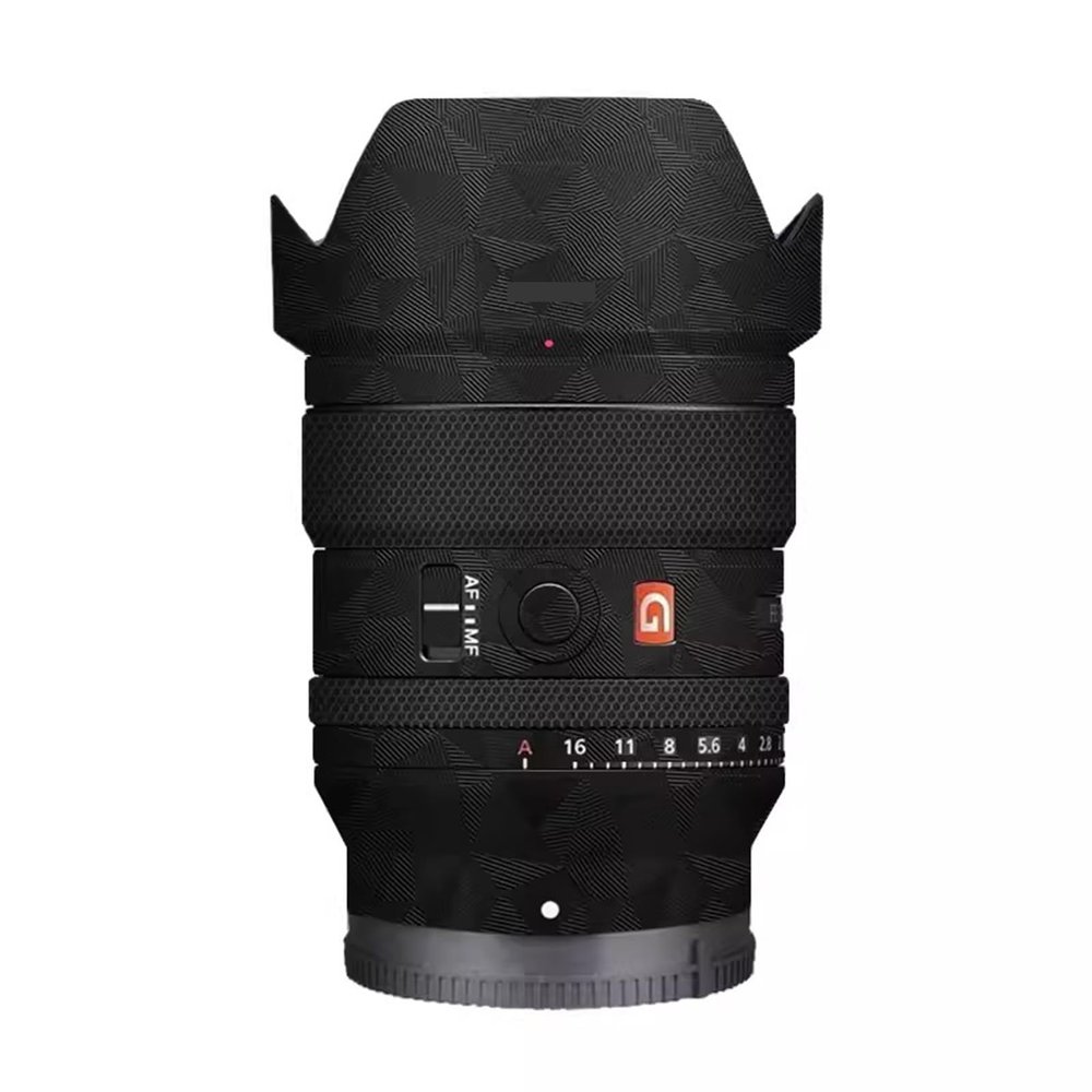 Camera Lens Vinyl Wrap Film Sticker for Sony FE 24mm F1.4 GM Full Body Protective Skin Anti-Scratch Protector Coast Decal FE 1.4/24 GM 24 1.4(Triangle Black)