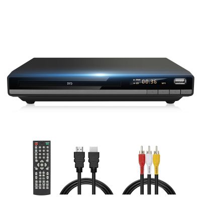 DVD Player Region Free DVD Players for TV, 1080P Upscaling, USB Input, HDMI RCA Cable Included, Breakpoint Memory, Built-in PAL NTSC, DVD CD Player for Home Plays Multi-Format (Model-168 Non-Blu-ray)