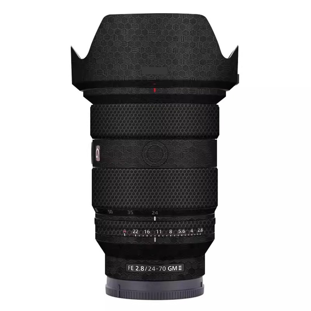 Skin Lens Camera Skin Wrap Vinly Protecticve Sticker for Sony FE 24-70mm F2.8 GM II Photography Accessories FE 2.8/24-70 GM II 2.8(Honeycomb Black)
