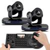 FoMaKo PTZ Camera HDMI 1080P60 AI Auto-Tracking PTZ Camera 20X Optical Zoom, PTZ Controller PoE 3" LCD Screen Preview for Church Worship Education Conference Events, PTZ Bundle K20+ KC608 view 1