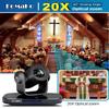 FoMaKo PTZ Camera HDMI 1080P60 AI Auto-Tracking PTZ Camera 20X Optical Zoom, PTZ Controller PoE 3" LCD Screen Preview for Church Worship Education Conference Events, PTZ Bundle K20+ KC608 view 2