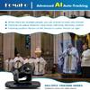 FoMaKo PTZ Camera HDMI 1080P60 AI Auto-Tracking PTZ Camera 20X Optical Zoom, PTZ Controller PoE 3" LCD Screen Preview for Church Worship Education Conference Events, PTZ Bundle K20+ KC608 view 3