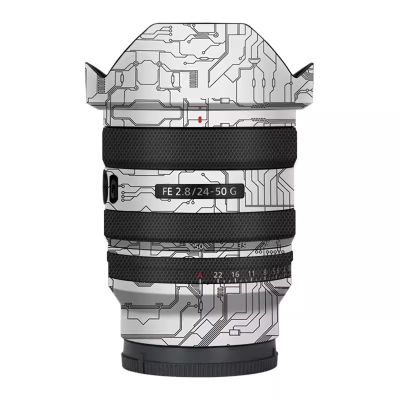 Camera Skin Wrap Lens Skins Protector for Sony FE 24-50mm F2.8 G Anti-Scratch Coat Wrap Cover Sticker FE 2.8/24-50 G 2.8(Circuit White)