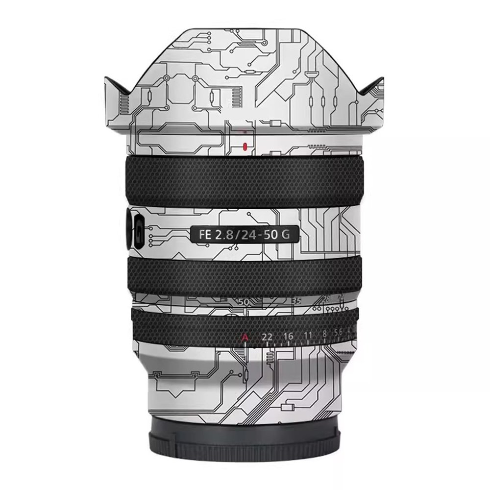 Camera Skin Wrap Lens Skins Protector for Sony FE 24-50mm F2.8 G Anti-Scratch Coat Wrap Cover Sticker FE 2.8/24-50 G 2.8(Circuit White)