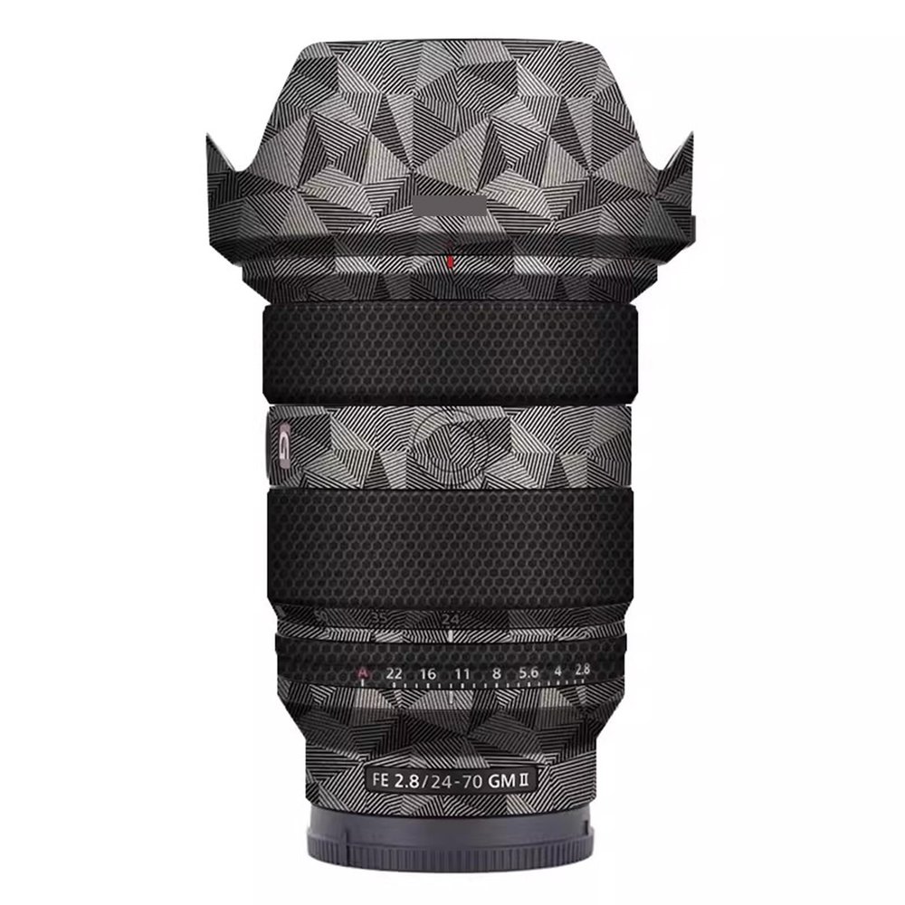 Skin Lens Camera Skin Wrap Vinly Protecticve Sticker for Sony FE 24-70mm F2.8 GM II Photography Accessories FE 2.8/24-70 GM II 2.8(Triangle Titanium)