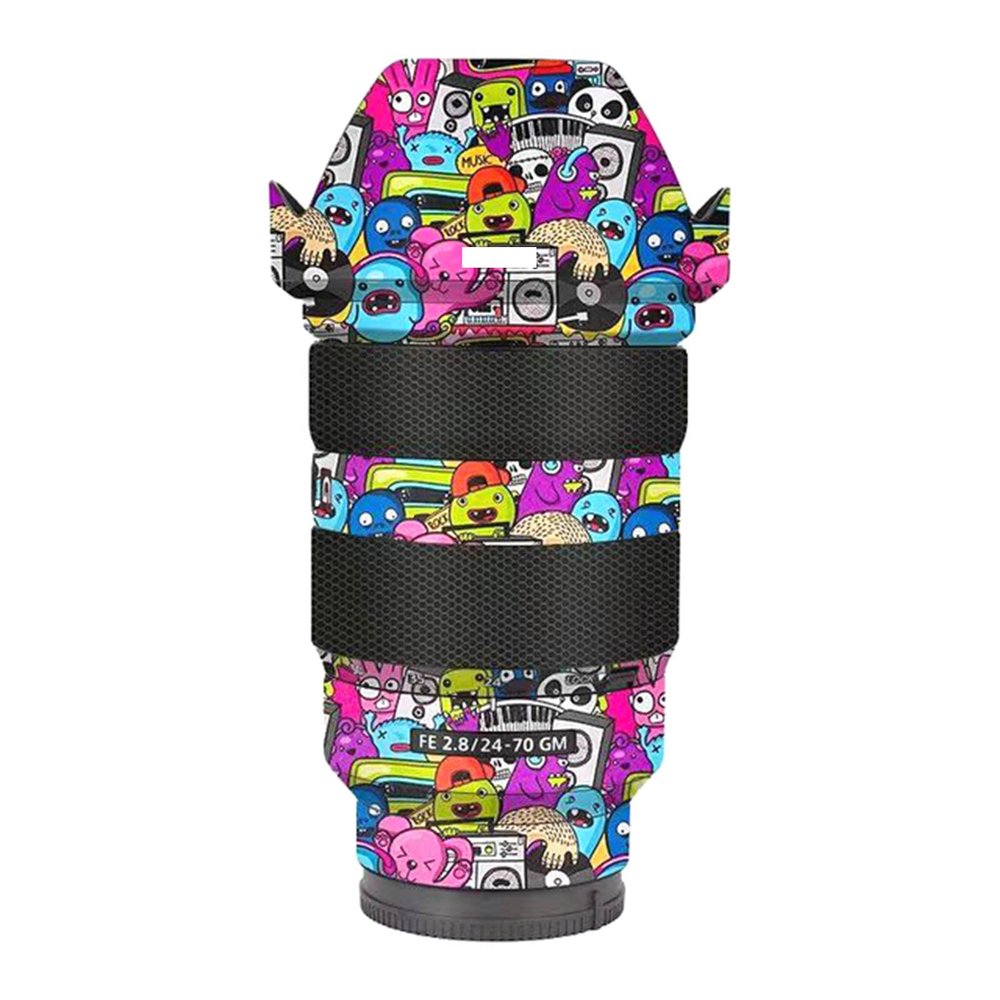 Lens Skin Vinyl Wrap Film Camera Protective Sticker Protector Coat for Sony FE 24-70mm F2.8 GM Photography Accessories FE 2.8/24-70 GM 2.8(Graffiti Pink)