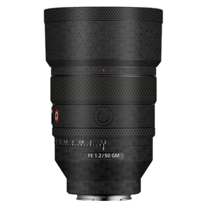 Camera Lens Protector Coat for Sony FE 50mm F1.2 GM Protective Film Body Vinly Wrap Skin Premium Sticker Photography Decal FE 1.2/50 GM 50 1.2(Honeycomb Black)