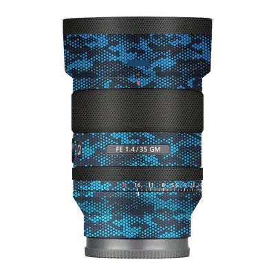 Lens Cap Skin Anti-Scratch Camera Sticker Protective Wrap Film for Sony FE 35mm F1.4 GM Body Protector Decal FE 1.4/35 GM 35 1.4(Mamba Blue)