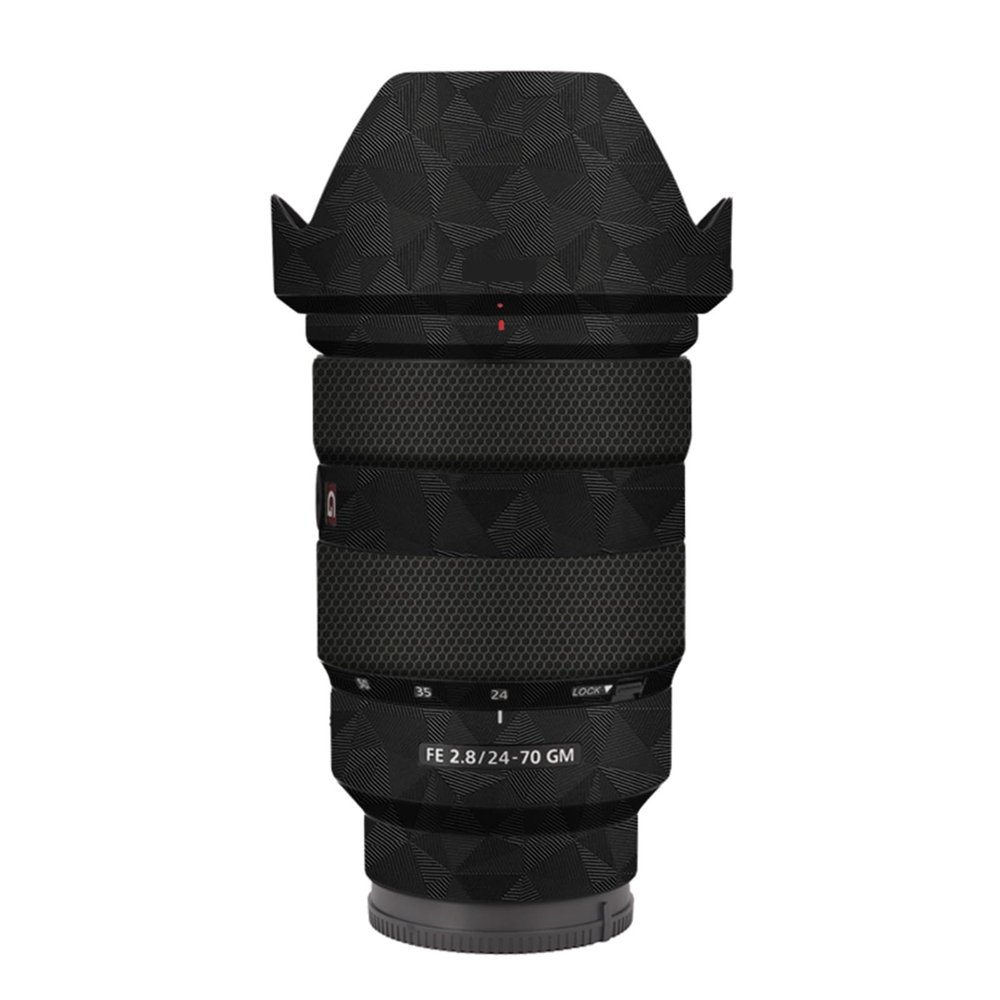 Lens Skin Vinyl Wrap Film Camera Protective Sticker Protector Coat for Sony FE 24-70mm F2.8 GM Photography Accessories FE 2.8/24-70 GM 2.8(Triangle Black)