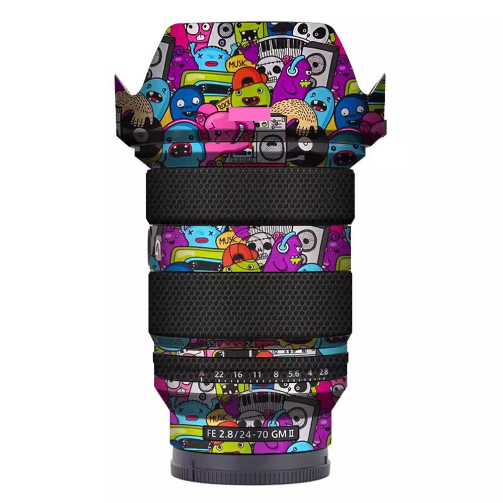 Skin Lens Camera Skin Wrap Vinly Protecticve Sticker for Sony FE 24-70mm F2.8 GM II Photography Accessories FE 2.8/24-70 GM II 2.8(Graffiti Pink)