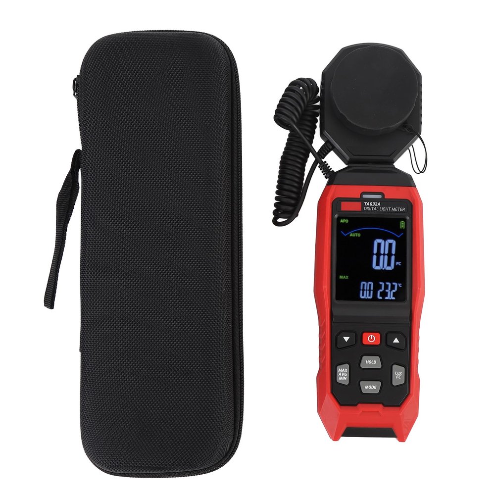 Digital Light Meter 200000 Range Detachable 360 Degree Rotatable Probe Lighting Brightness Measurement Tool Digital Luxmeter