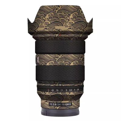Skin Lens Camera Skin Wrap Vinly Protecticve Sticker for Sony FE 24-70mm F2.8 GM II Photography Accessories FE 2.8/24-70 GM II 2.8(Wave Gold)