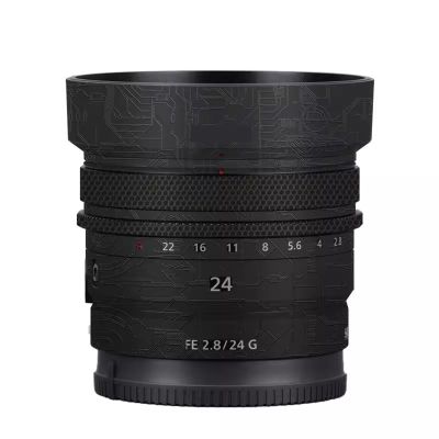 Camera Lens Sticker Coat Wrap Protective Film for Sony FE 24mm F2.8 G Body Protector Decal Skin FE 2.8/24 G 24 2.8(Circuit Black)