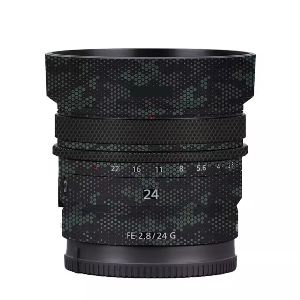 Camera Lens Sticker Coat Wrap Protective Film for Sony FE 24mm F2.8 G Body Protector Decal Skin FE 2.8/24 G 24 2.8(Mamba Green)