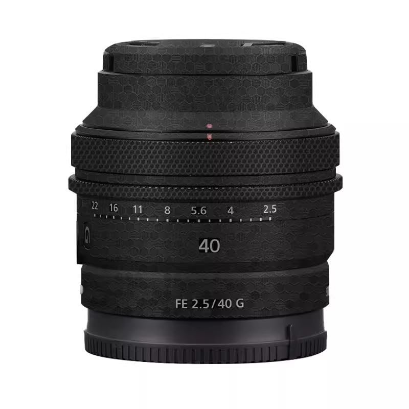 Anti-Scratch Camera Lens Sticker Coat Wrap Protective Film for Sony FE 40mm 50mm F2.5 G Body Protector Skin Cover FE 2.5/40 G 40 50 2.5(Honeycomb Black)