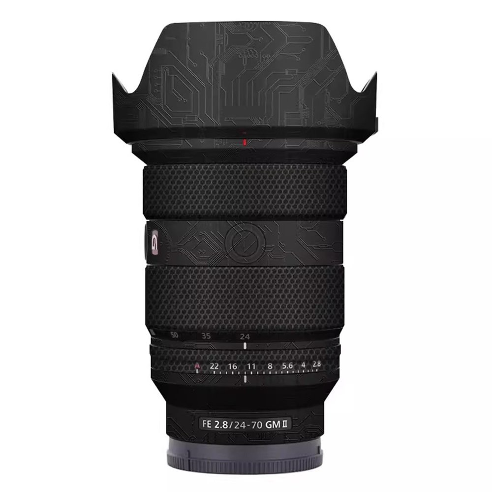Skin Lens Camera Skin Wrap Vinly Protecticve Sticker for Sony FE 24-70mm F2.8 GM II Photography Accessories FE 2.8/24-70 GM II 2.8(Circuit Black)
