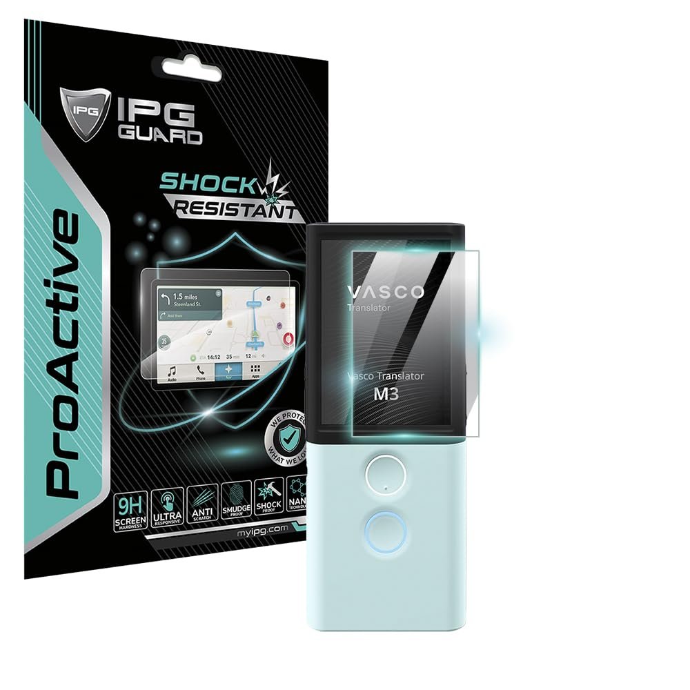 IPG ProActive Made for VASCO Touchscreen Display 9H Hardness Screen Protector Smooth Glass Touch Ultra Responsive High Clarity Anti Scratch Smudge (Vasco M3)