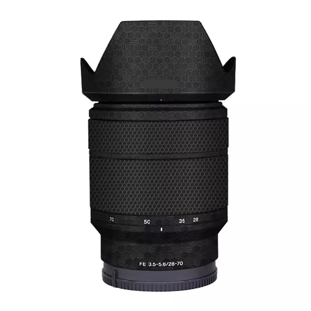 Camera Lens Skin Anti-Scratch Sticker Coat for Sony FE 28-70 MM f3.5-5.6 Vinly Protective Film Body Protector Decals Cover FE 3.5-5.6/28-70(Honeycomb Black)