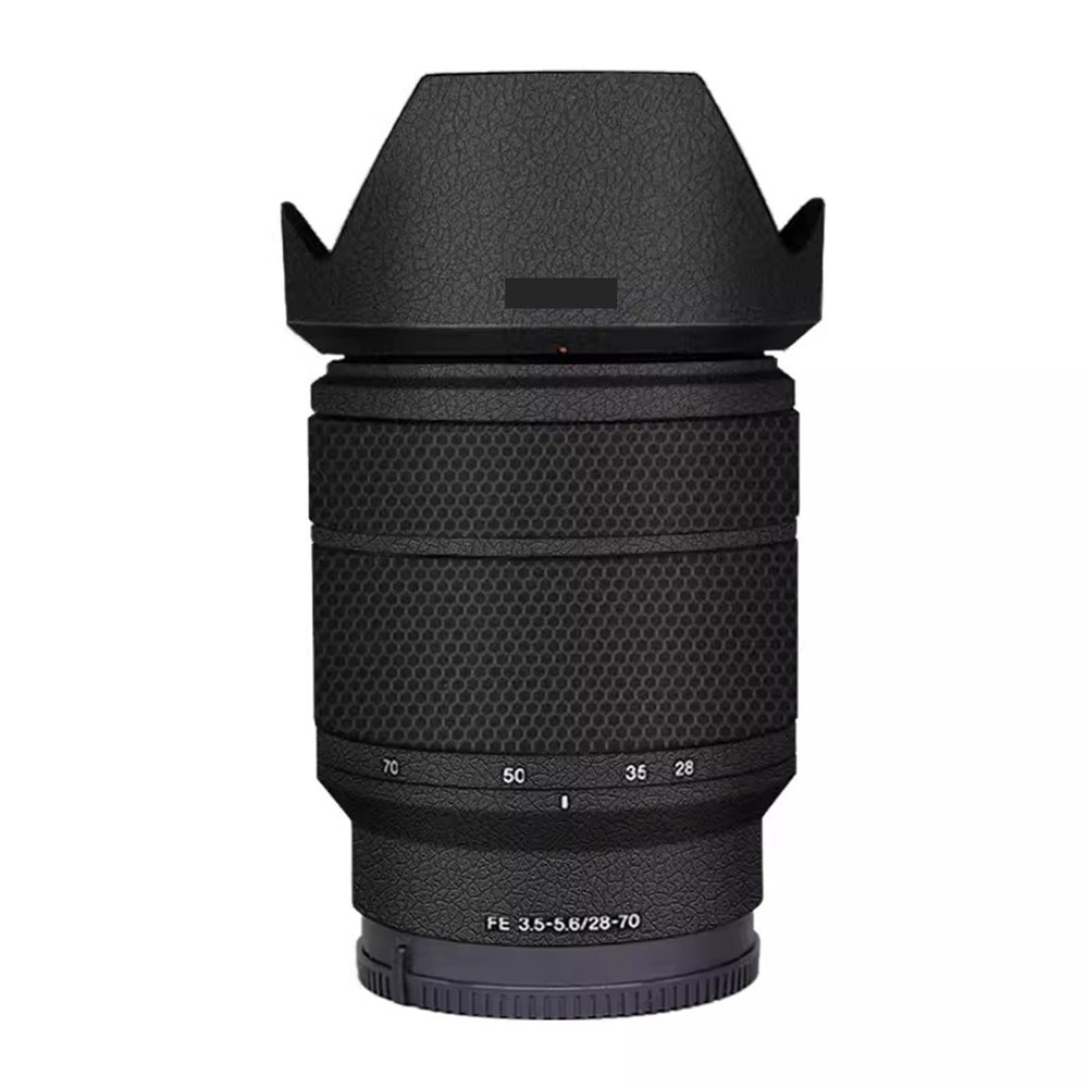 Camera Lens Skin Anti-Scratch Sticker Coat for Sony FE 28-70 MM f3.5-5.6 Vinly Protective Film Body Protector Decals Cover FE 3.5-5.6/28-70(Leather Black)