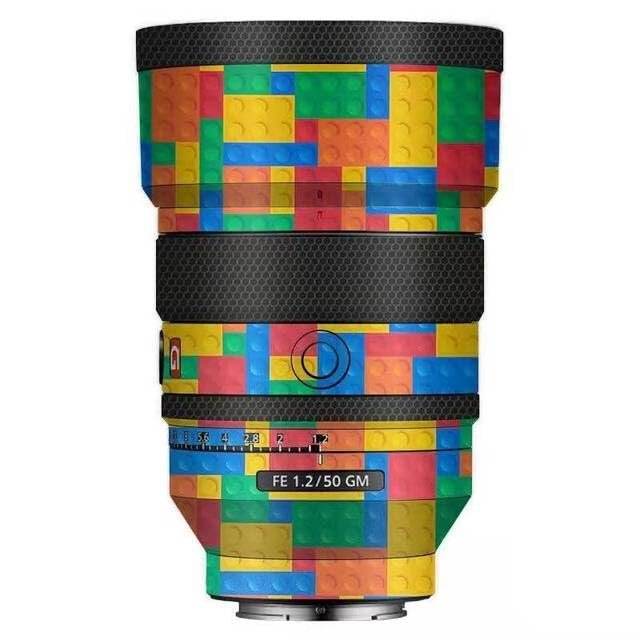 Camera Lens Protector Coat for Sony FE 50mm F1.2 GM Protective Film Body Vinly Wrap Skin Premium Sticker Photography Decal FE 1.2/50 GM 50 1.2(Toy Brick Colorful)