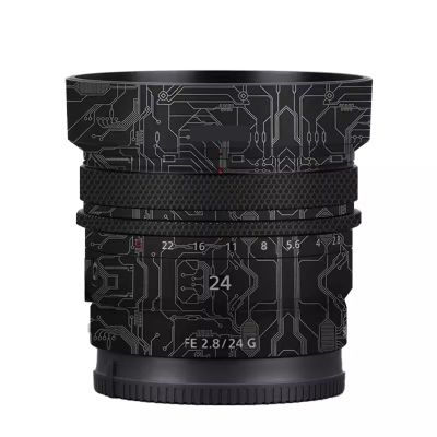 Camera Lens Sticker Coat Wrap Protective Film for Sony FE 24mm F2.8 G Body Protector Decal Skin FE 2.8/24 G 24 2.8(Circuit Titanium)