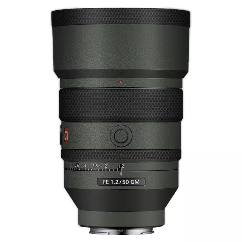 Camera Lens Protector Coat for Sony FE 50mm F1.2 GM Protective Film Body Vinly Wrap Skin Premium Sticker Photography Decal FE 1.2/50 GM 50 1.2(Leather Green)