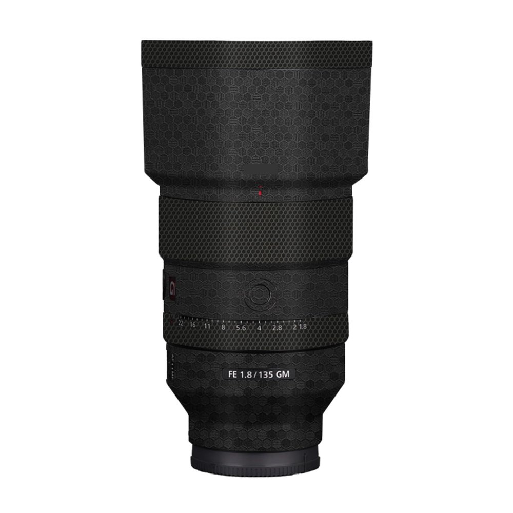 Anti-Scratch Camera Lens Sticker Coat for Sony FE 135mm F1.8 GM Vinyl Wrap Protective Film Body Protector Skin FE1.8/135 GM 135 1.8(Honeycomb Black)