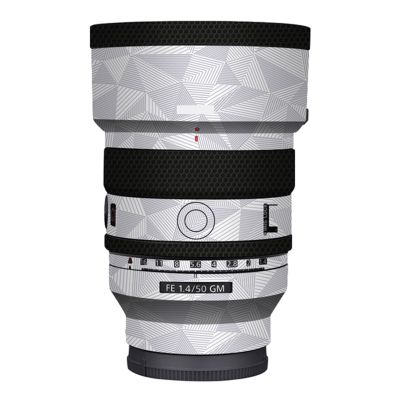 for Sony FE 50mm F1.4 GM Decal Skin Vinyl Wrap Film Camera Lens Body Protective Sticker Protector Coat FE 1.4/50 GM 50 1.4(Triangle White)