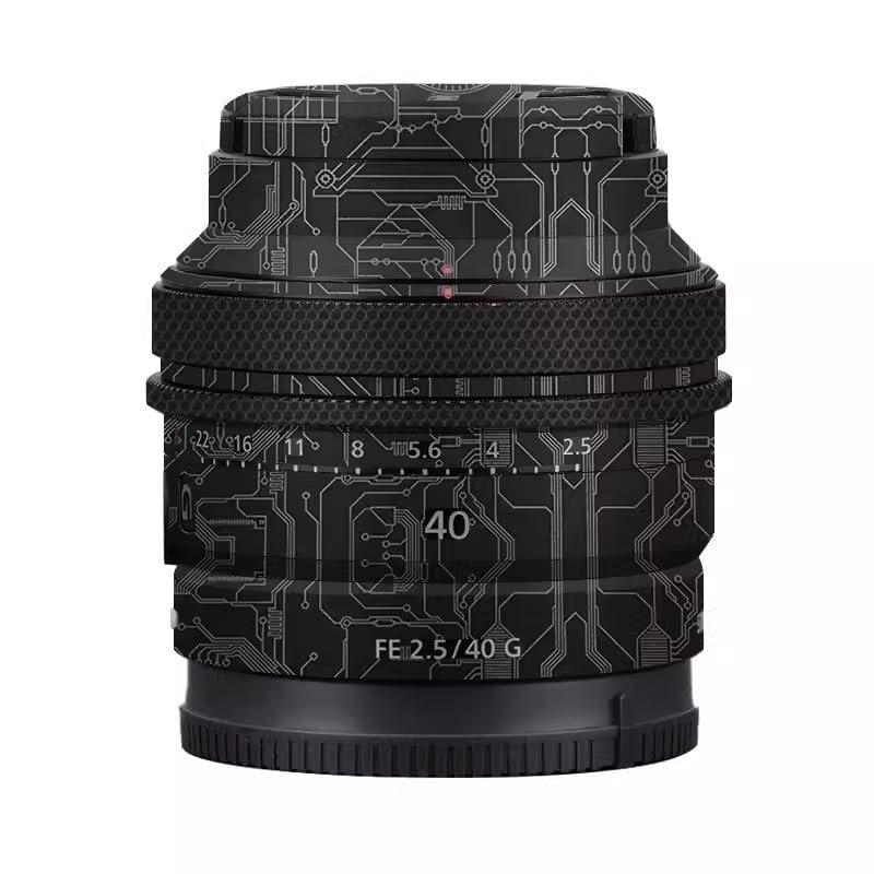 Anti-Scratch Camera Lens Sticker Coat Wrap Protective Film for Sony FE 40mm 50mm F2.5 G Body Protector Skin Cover FE 2.5/40 G 40 50 2.5(Circuit Titanium)