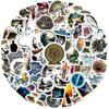 100 Pcs Funny Fishing Stickers, Fly Bass Fishing Stickers Waterproof Vinyl Gifts for Phone, Water Bottle, Luggage, Laptop, Adults Teens view 2